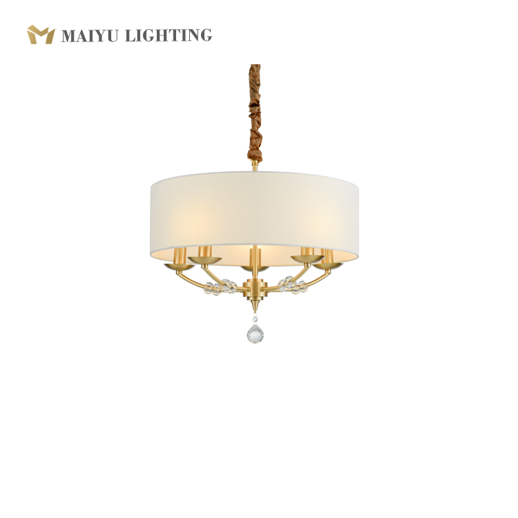 Fabric shade chandelier