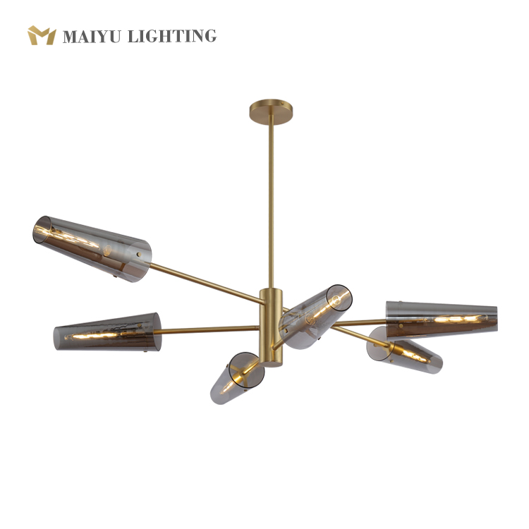 Smoky glass chandelier