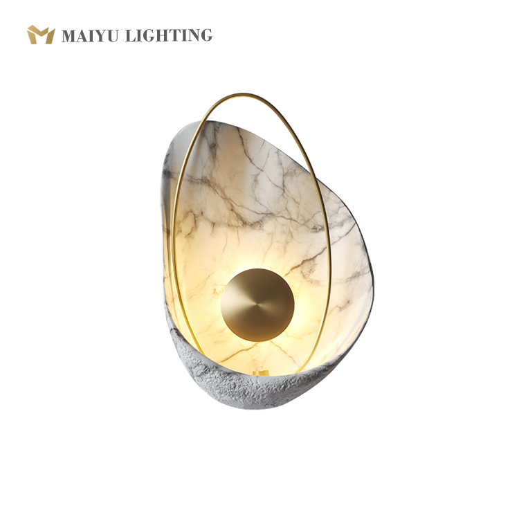 White resin wall lamp