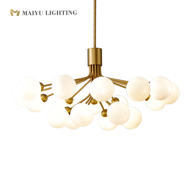 Glass ball chandelier lighting