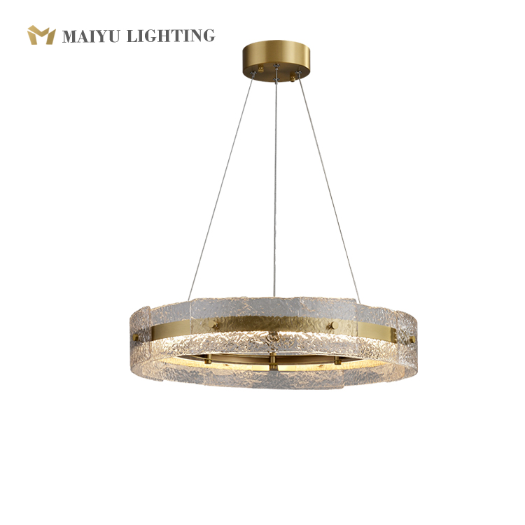 LED chandelier clear hand-made glass lighting